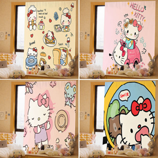 kitty貓魔術貼窗簾布出租房學生宿捨臥室ins裝飾遮光免打孔