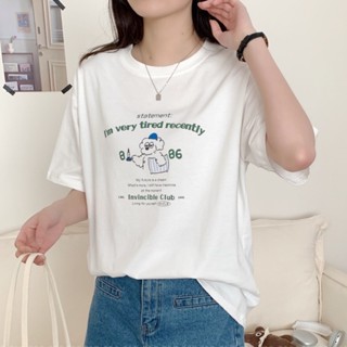 優質服裝賣場【Wen's Shop🍀臺灣】韓系上衣 短袖T恤 寬鬆版上衣 韓國白色純棉上衣 短袖上衣 小白狗純棉T恤短