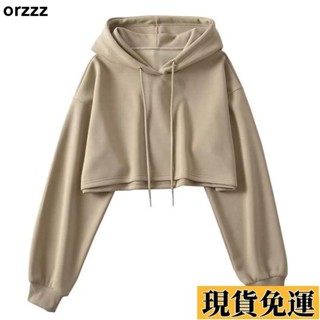 🌸臺灣限時低價🌸 大學T 帽T 美式短款連帽衛衣女款設計感2023秋季韓版寬鬆露臍長袖上衣