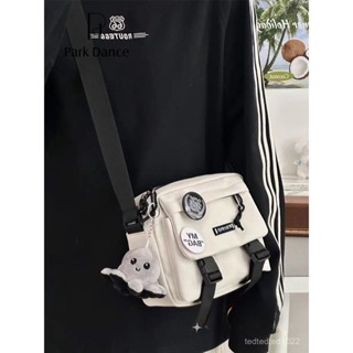 夏季熱賣🔥【店鋪熱銷】PARKDANCE工裝撞色小方包日係ins原宿潮牌運動休閒手機斜挎揹包 QK7C