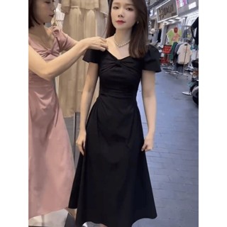 WIT#宴會禮服❤️甜妹辣妹名媛宴會法式連衣裙女2025夏季新款高階精緻可露肩V領氣質收腰顯瘦A字裙潮洋裝生日