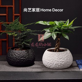 3.11 多肉花盆 陶瓷 花架 盆器 園藝創意陶瓷石頭綠蘿發財樹文竹多肉花盆花卉植物室內微景觀盆栽擺件
