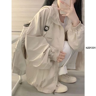 風衣女款❤ 原宿復古風衣外套女學生春秋簡約寬松休閑百搭潮流沖鋒衣夾克上衣