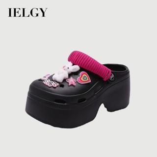 IELGY 包頭木屐夏季新款鬆餅eva可愛厚底拖鞋女士
