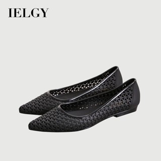 IELGY 新款尖頭羅馬編織鏤空果凍涼鞋女夏季海灘度假