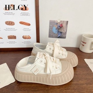IELGY 厚底兩件套小白鞋2025新款懶人一腳超軟休閒鞋女
