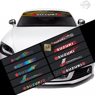 2適用於鈴木Suzuki Swift SX4 Alto Alivio 汽車前檔碳纖維貼紙 反光後檔車貼 前後擋風玻璃貼紙