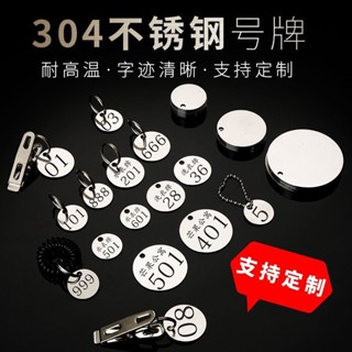 【臺灣出貨】優選推薦~不銹鋼麻辣燙號碼牌金屬數字手牌幼兒園水杯酒店編號鑰匙牌定製