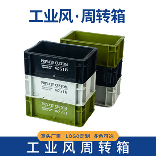 【臺灣出貨】優選推薦~【2.3】工業風週轉箱整理收納盒家居收納簡約堆疊式戶外超厚車用定製帶蓋