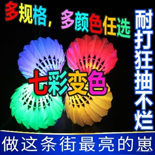 【臺灣熱銷】羽毛球 夜光羽毛球 塑膠防風耐打室戶外訓練兒童夜間彈力帶發光羽毛球