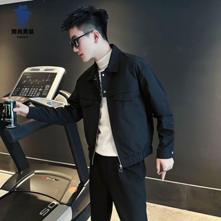 簡尚 春秋款男士外套 潮流百搭男裝新款工裝韓版上衣服飛行員夾克男YU