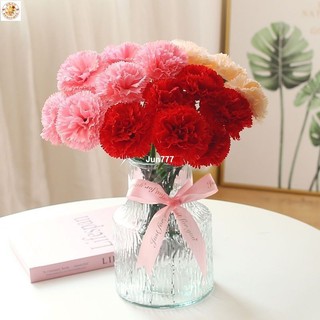 🌷臺灣熱銷🌷【康乃馨】仿真花康乃馨單支假花絹花母親節禮物插花擺件攝影拍照道具裝飾