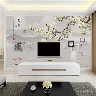 電視牆壁貼 3d立體牆貼 電視牆桌布 牆紙自粘 背景牆貼紙 電視背景墻新款3d立體現代簡約客廳中式花鳥中國風裝飾壁畵
