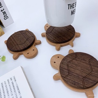 🏵️寶兒優品🏵️可愛卡通實木烏龜杯墊茶託酒吧咖啡廳茶館家用桌麵防燙墊隔熱墊 創意杯墊