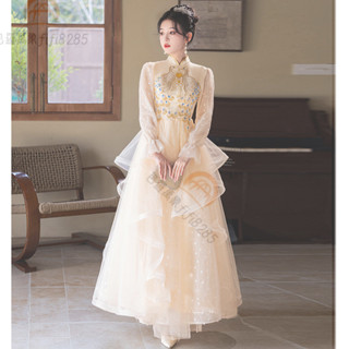YQF演出服YQF演出服【2016人收藏】晚禮服女宴會高階感訂婚禮裙年會高階氣質聲樂民族主持人平時可穿