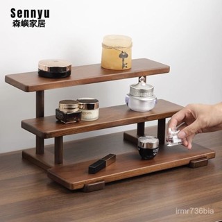 【高品質 免運】 展示架 階梯展示架 實木直播階梯展示架手辦杯子家用多層木製架香水飾品階梯展示架