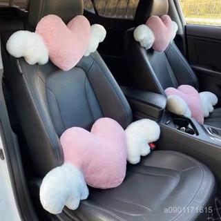 爆款車載用品汽車頭枕護頸枕車用網紅ins愛心靠枕腰靠抱枕頭車載座椅靠背腰墊