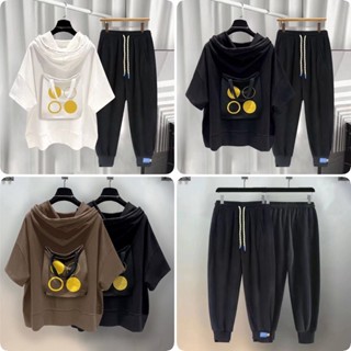【XIU】☪連帽T恤短袖男 五分袖男生 T恤上衣男士M-3XL夏季短袖套裝潮ins青春流行城
