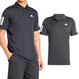 Adidas Club 3STR Polo 男款 黑色 運動 休閒 Polo衫 亞規 吸濕 排汗 短袖 JG0985