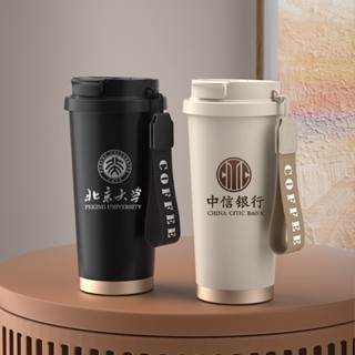 【新品推薦】316不銹鋼陶瓷保溫杯雙飲咖啡杯商務活動禮品水杯刻字印LOGO杯子