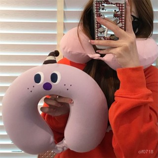 🎋護脖枕 新款可愛卡通乳酪u型枕記憶棉可拆洗情侶款旅行車載護頸午睡枕頭 飛機枕 旅行枕 午睡枕 U形枕 搭車頸枕
