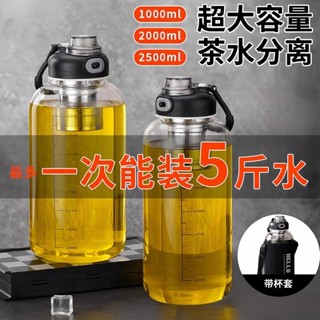臺灣出貨 玻璃泡茶杯 送杯套 過濾茶葉 玻璃杯 隔熱杯 咖啡杯 茶水 茶水分離 大容量玻璃杯 耐高溫帶刻度杯套 泡茶杯子
