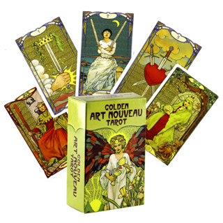 臺灣熱賣🔥偉特塔羅牌卡Golden Art Nouveau Tarot黃金藝術塔羅牌mini版帶紙質說明神諭