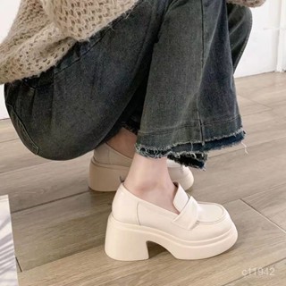 【臺灣出貨】【3526人收藏】35-43碼 大碼女鞋法式厚底白色樂福單鞋41英倫春秋瑪麗珍小皮鞋42【CBD優選】
