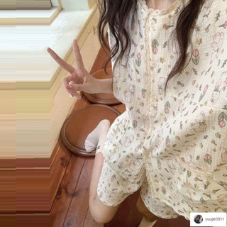 🔥臺灣出貨🔥Smile💛【2.7萬人收藏】新款ins蕾絲花邊睡衣女日系可愛兔子夏季網紅短袖短褲家居服套裝