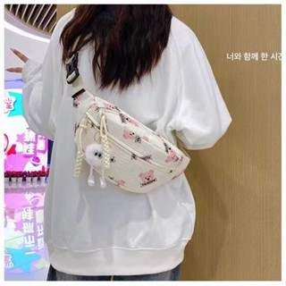 環球小鋪 韓版多way斜挎包 可肩背/側背/郵差包三用 胸包小眾女生 小熊可愛輕便手機包原創少女風甜妹出門斜挎包