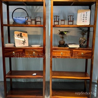 【新店促銷】博古架實木全實木落地新中式置物架客廳展示櫃儲物架櫃子書架酒架 BD0W