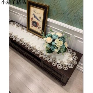 小鬍子精品歐式橢圓形蕾絲茶几電視櫃桌布長條桌墊鞋櫃蓋布