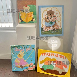 【2320人收藏】可愛暴擊~鞦韆小兔韓國可愛臥室無框掛畫兒童房女孩房床頭裝飾畫熱銷💕
