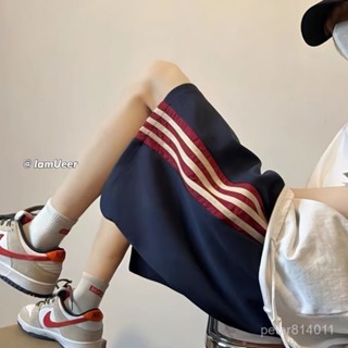 【PE】短褲 工裝褲 牛仔褲 休閒短褲 ins超火休閒短褲子女設計感小眾百搭bf港風夏新款運動五分中褲潮