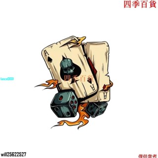 臺灣出貨【新品熱賣】卡通撲克牌貼花摩托車汽車貼紙汽車風格全新 926