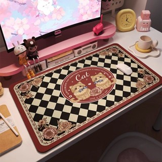 滑鼠墊 滑鼠墊 手腕護墊💕復古格紋電腦桌墊辦公桌墊防水辦公室宿舍工作學習寫字臺書桌墊子