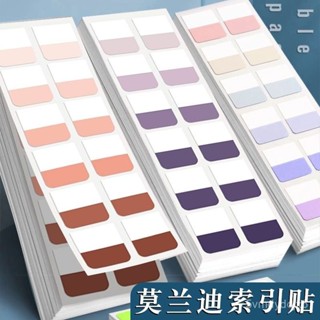 ✨桃園出貨-莫蘭迪標簽紙質索引貼透明標簽便簽貼紙活頁本目錄分類貼記號標記