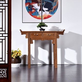 供臺 神案桌 供神桌 新中式紅檀實木玄關桌供臺神臺香案佛桌E0級烤漆整裝