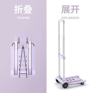 【蝦皮最低價】家用書包推車折疊便攜學生行李戶外買菜購物車拉桿迷你手拉車拖車