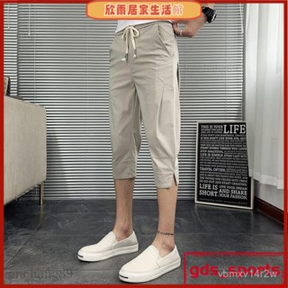 🔥七分休閒褲男夏 七分褲男夏季 大襠褲 運動褲 短褲男 過膝褲 男七分褲 休閒舒適潮流褲 工作百搭休閒寬鬆男生褲子