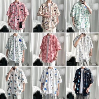 ❤胖多多男裝❤短袖襯衫男生 花襯衫男 短袖上衣男士【M-3XL】文藝男標準原宿青春流行夏季新款氣質襯衫五分袖潮流insv