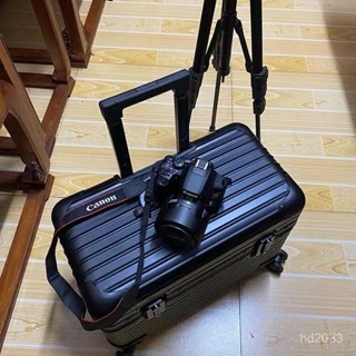 🔥限時特惠🔥全鋁鎂閤金攝影拉桿箱上翻蓋18寸相機箱橫版機長箱男登機行李箱女 出行收納包 旅行收納包