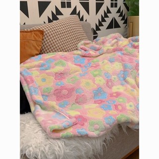 毛毯 毯子 午睡毯✨【輕柔保暖】復古梅花朵朵|法蘭絨休閑沙發空調蓋毯宿舍學生毯子兩用毛毯