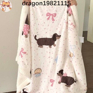【胖墩墩小鋪】24款 可愛的臘腸狗印花羊羔絨 牛奶絨毛毯 保暖空調房毛毯 單人 雙人 加大毛毯 午休毯子 柔軟親膚