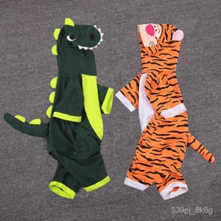 臺灣發貨夏季 恐龍睡衣純棉短袖連體衣服 卡通動物演出服cosplay 變裝秀