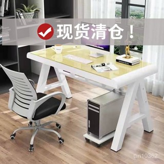 （工廠直發）鋼化玻璃電腦臺式桌家用辦公桌臥室書桌寫字臺簡約易學生學習桌子