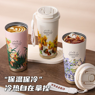 咖啡杯大容量316不銹鋼保溫杯高顔值便攜雙飲吸管杯禮品水杯定製咖啡保溫杯 隨身杯 隨行杯 吸管杯 水壺