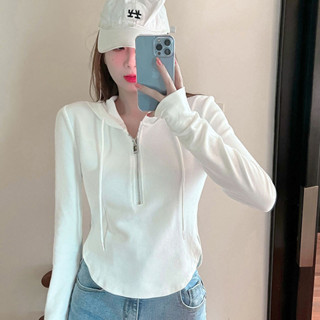 【XL~8XL】悠品🎀大尺碼連帽衛衣長袖T恤女 春秋薄款 不規則設計 小眾上衣【元氣衣研所】