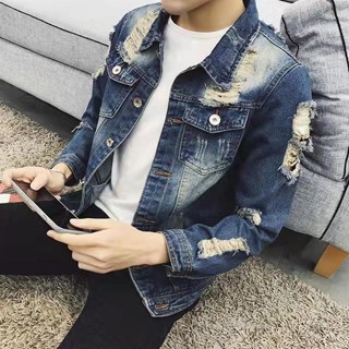 現+免運🚚 牛仔外套 牛仔夾克 男生外套 重磅外套 潮牌外套 牛仔上衣 外套 牛仔外套男士加絨新款春秋韓版潮流帥氣學生