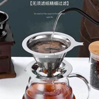 臺灣出貨免運🔥雙層精濾咖啡過濾器 304不銹鋼雙層加厚密手衝咖啡壺漏鬥濾杯咖啡粉過濾網*限時下殺